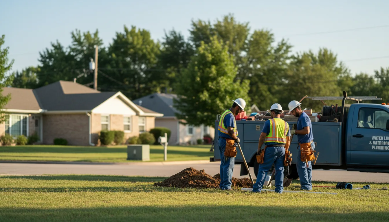 Residential water line and bathroom plumbing service in Beaver, OH